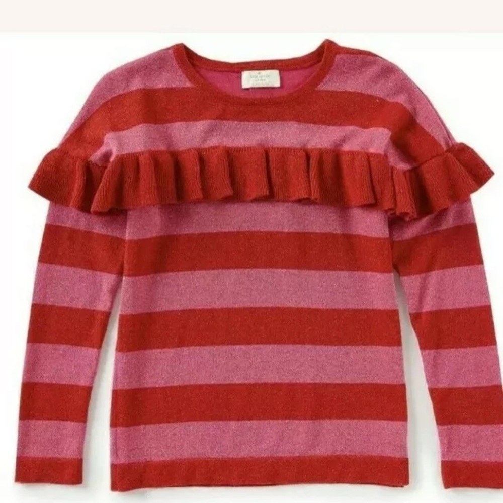 Kate Spade Girl's Metallic Stripe Long Sleeve Top
